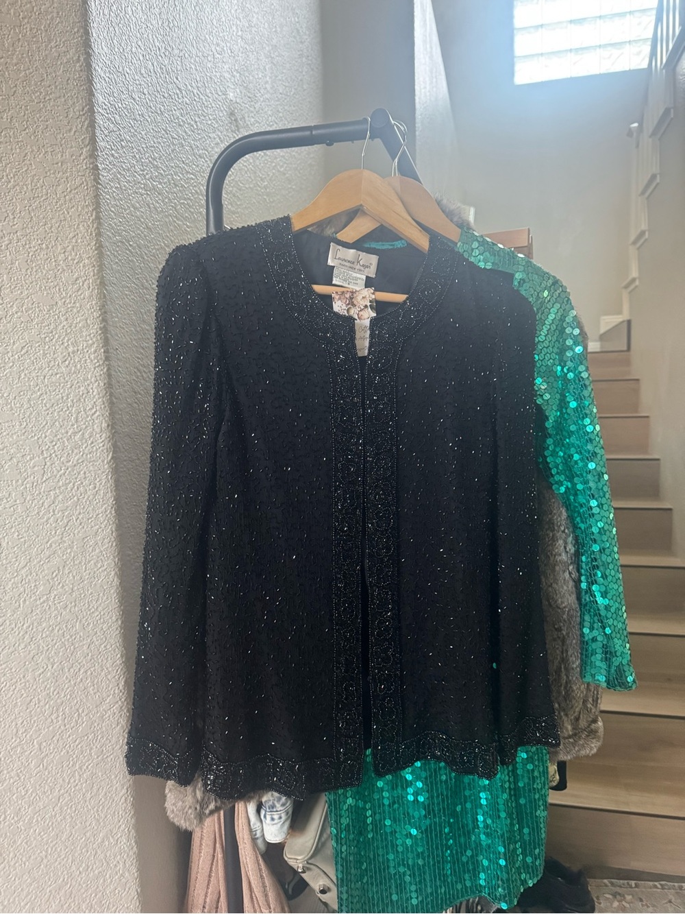 Laurence Kazar Black Beaded Women's Jacket